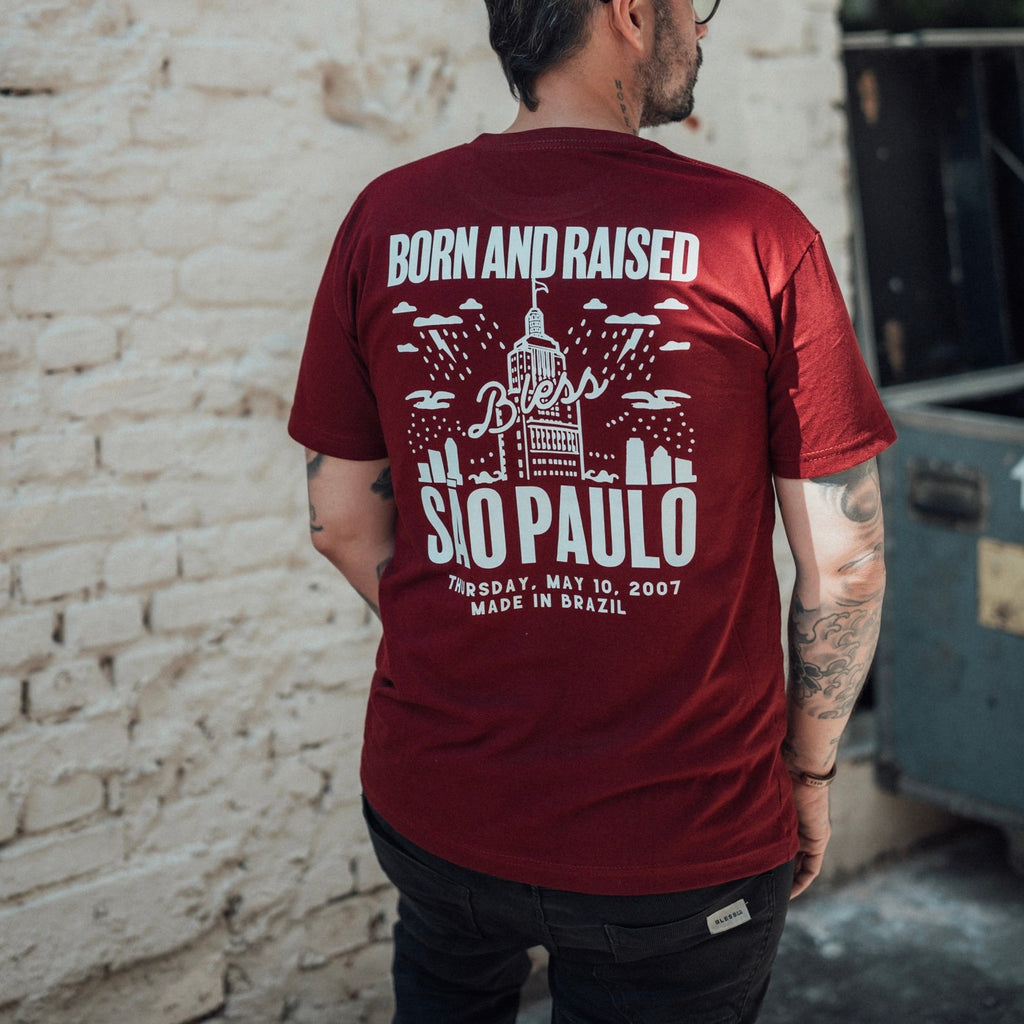 CAMISETA BLESS BORN AND RISED BURGUNDY