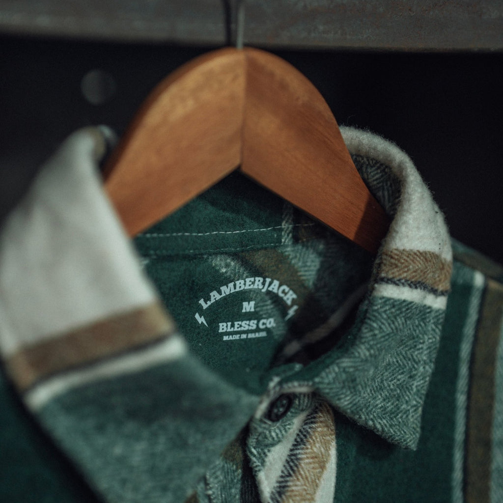 CAMISA FLANELA PESADA BLESS LUMBERJACK GREEN
