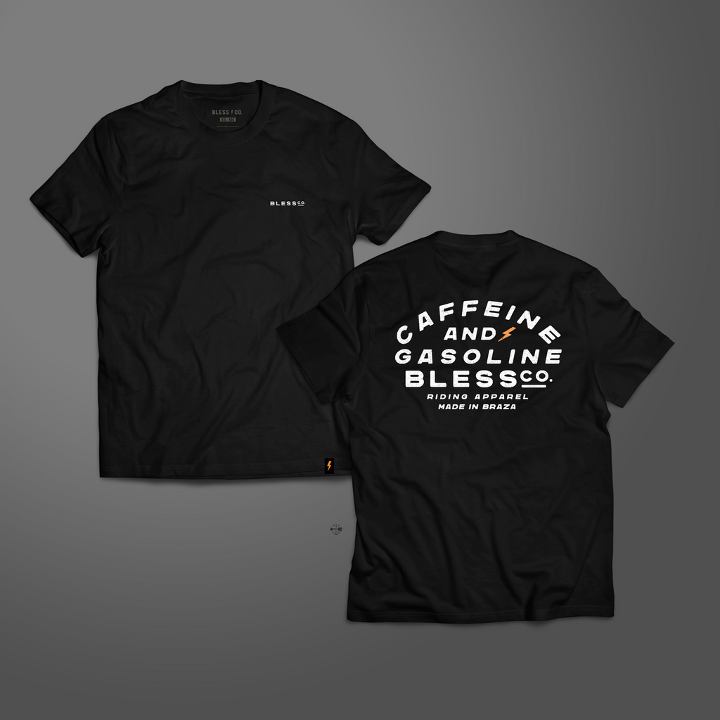 CAMISETA BLESS CAFFEINE AND GASOLINE BLACK