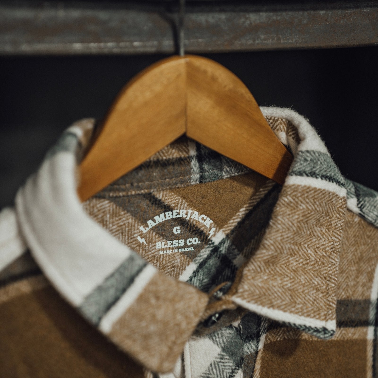 CAMISA FLANELA PESADA BLESS LUMBERJACK BEGE