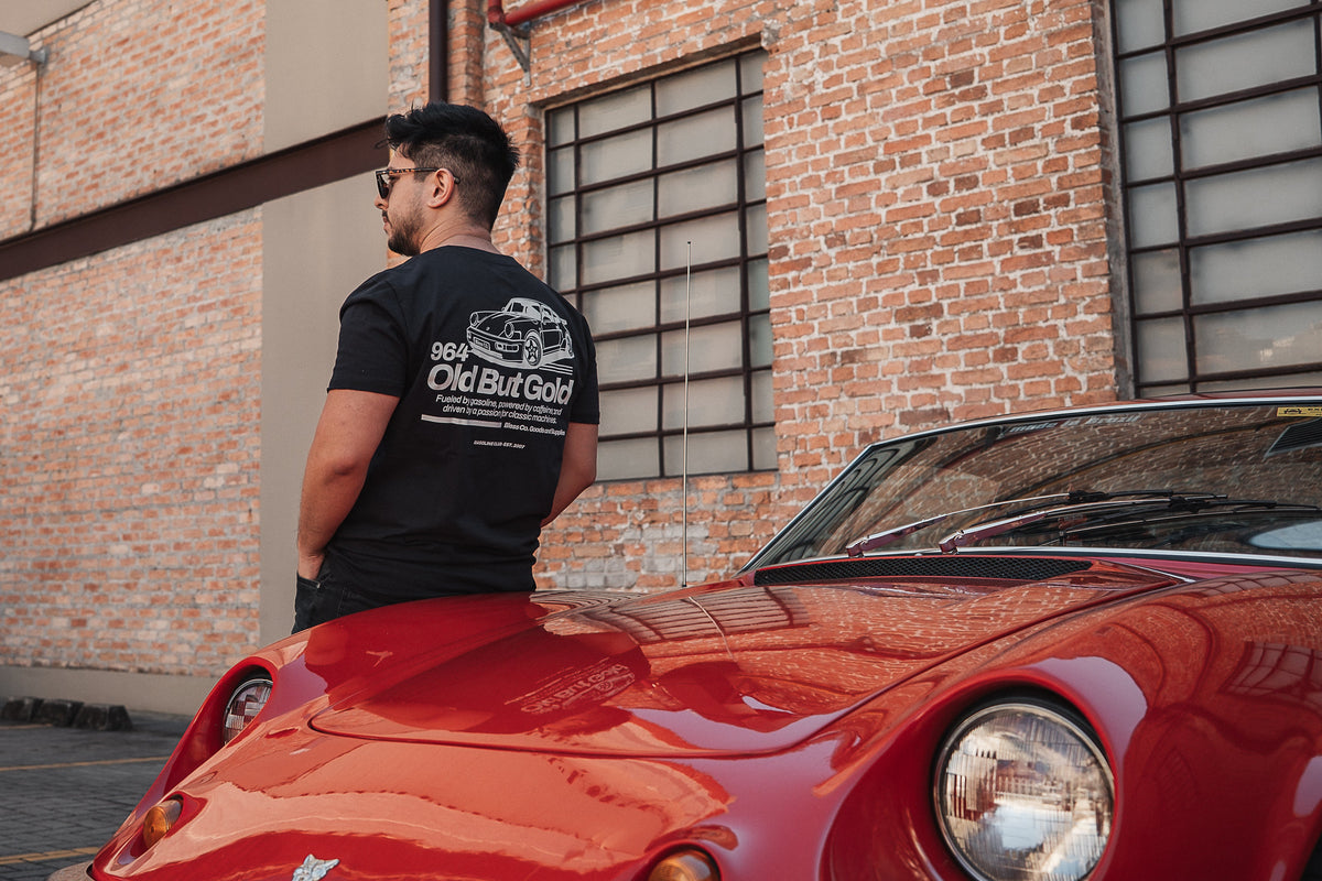 964 Black Tee lifestyle front