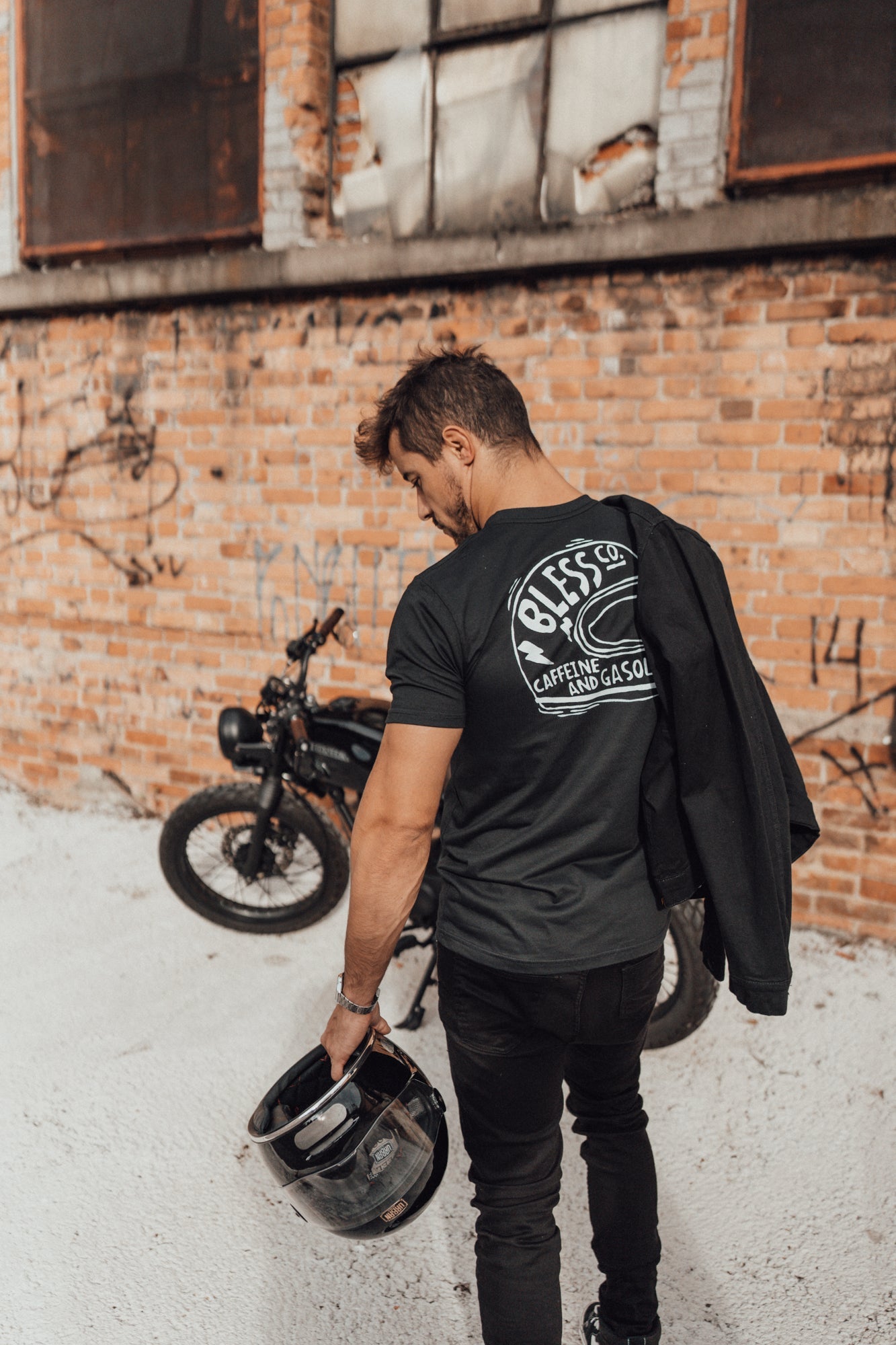 Bless Gasoline Helmet Tee - Black lifestyle