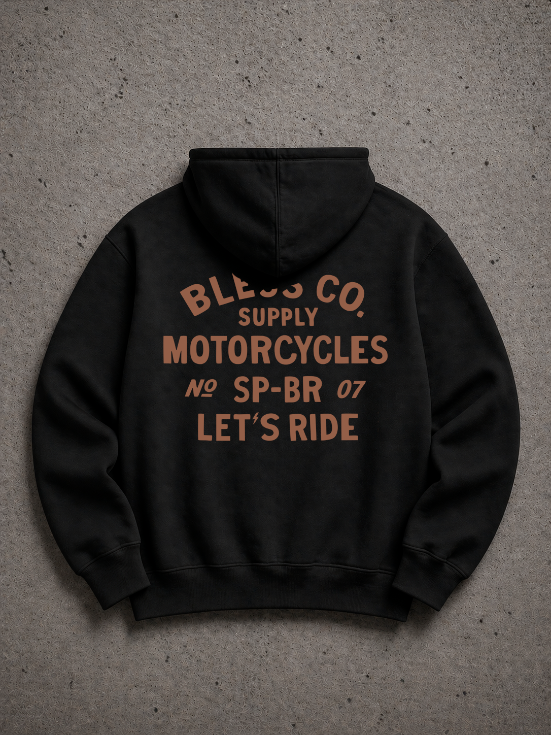 Let's Ride Black Hoodie front