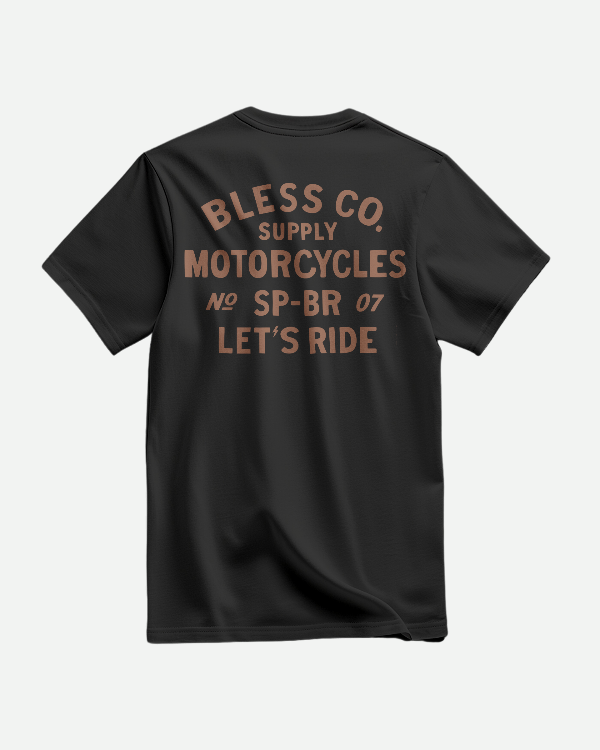 Let's Ride Black Terracotta Tee back