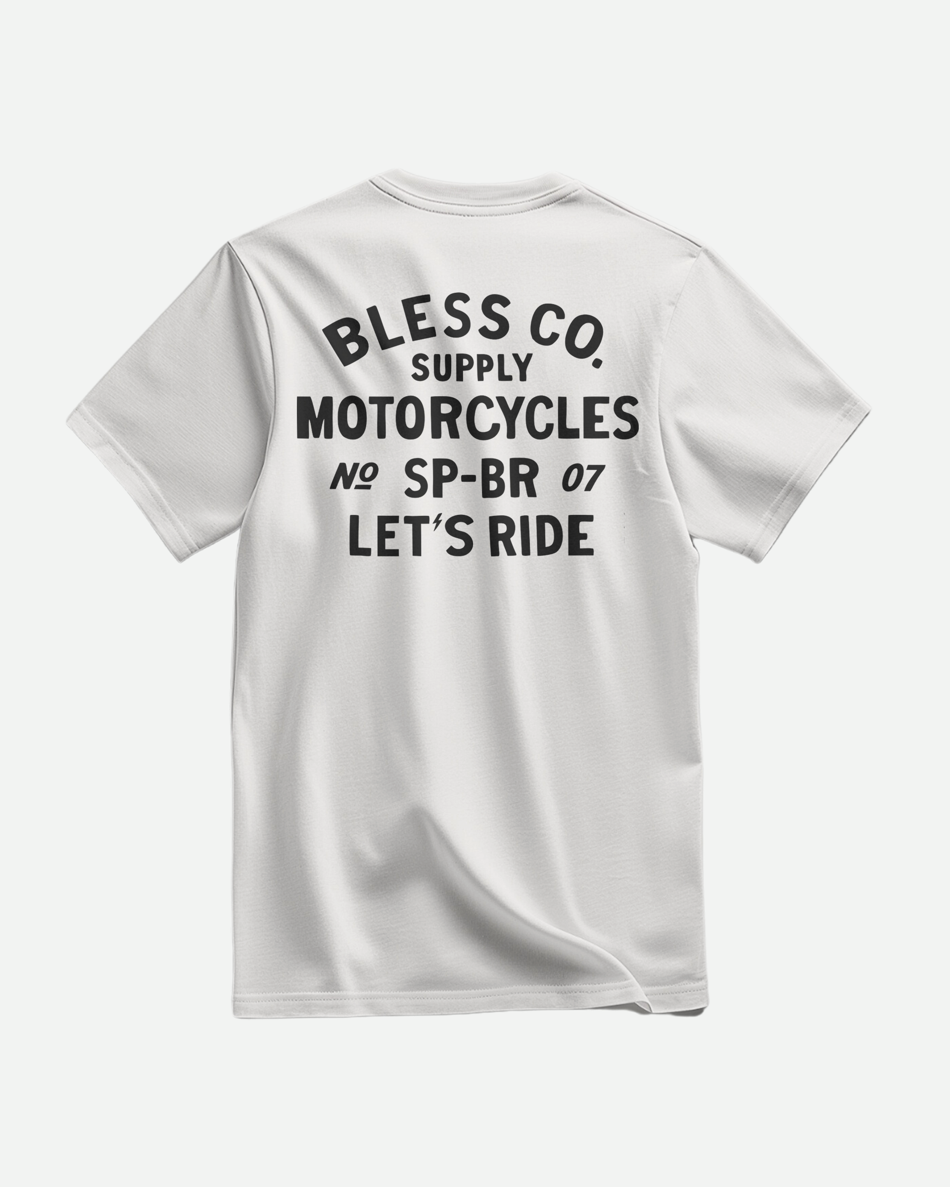 Let's Ride White Tee back