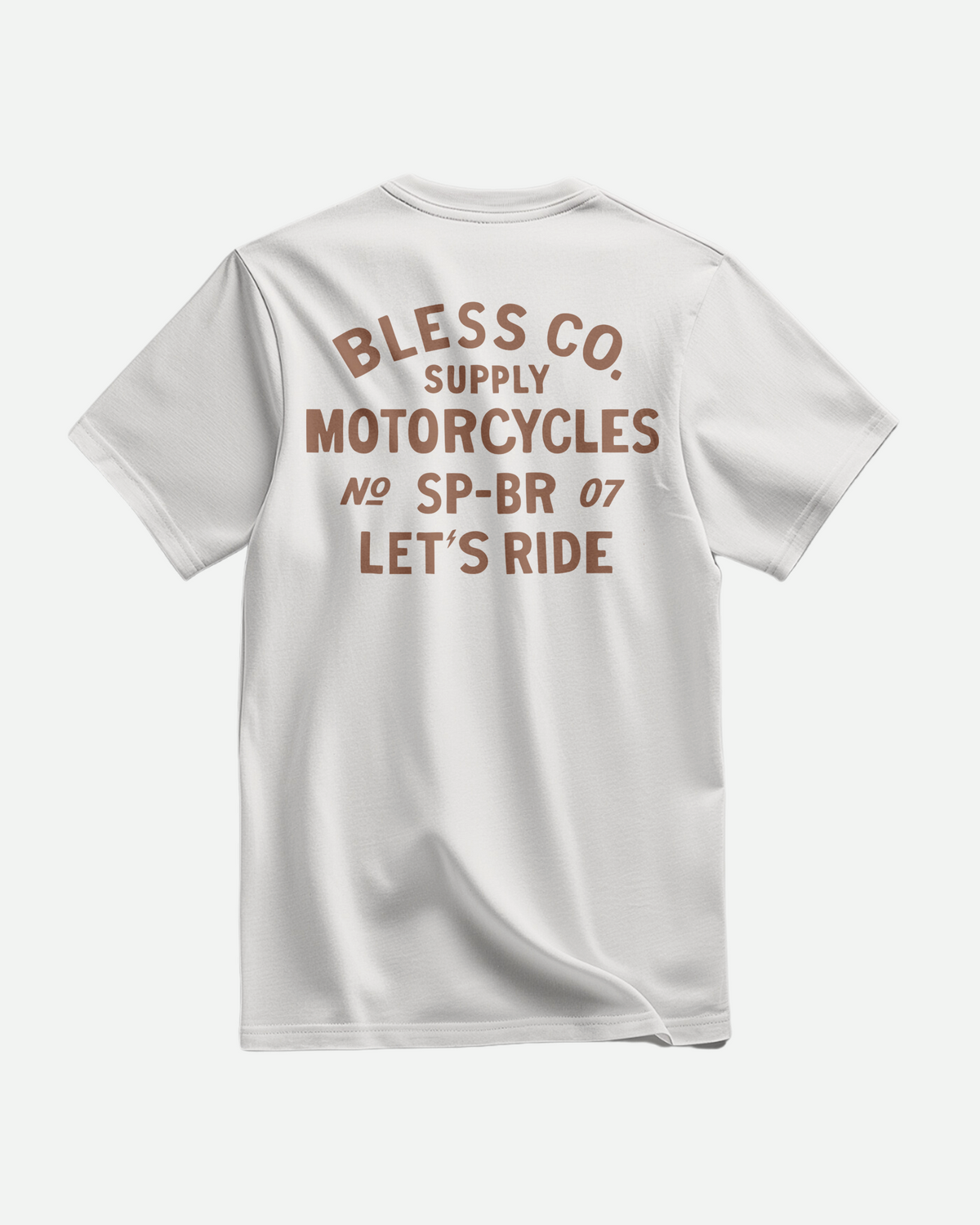 Let's Ride White Terracotta Tee back
