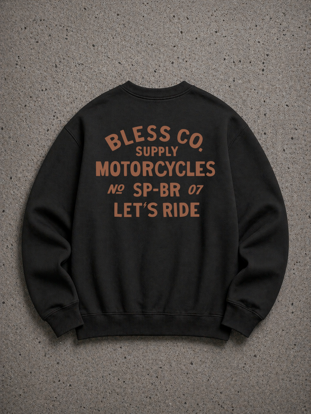 Bless Let's Ride Crewneck Sweatshirt Black Terracotta back