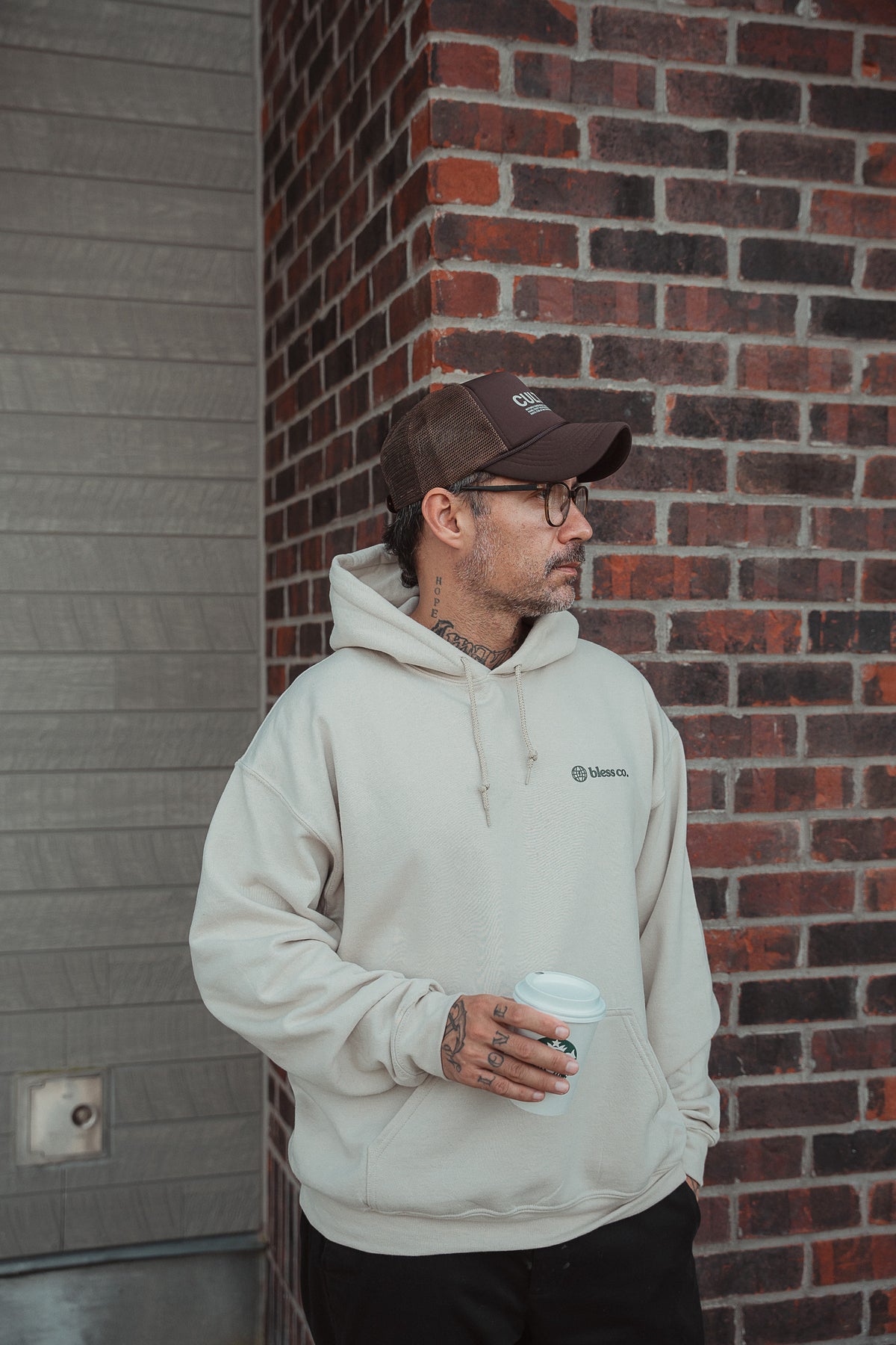 Good Monday Coffee Club Beige Hoodie back