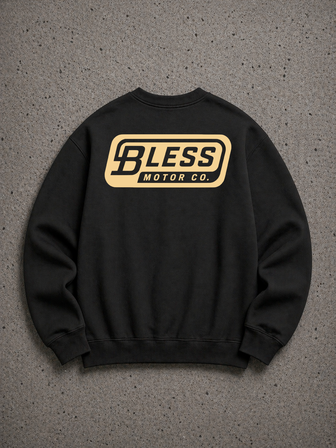 Bless Motor Co. Crewneck Sweatshirt Black Yellow back