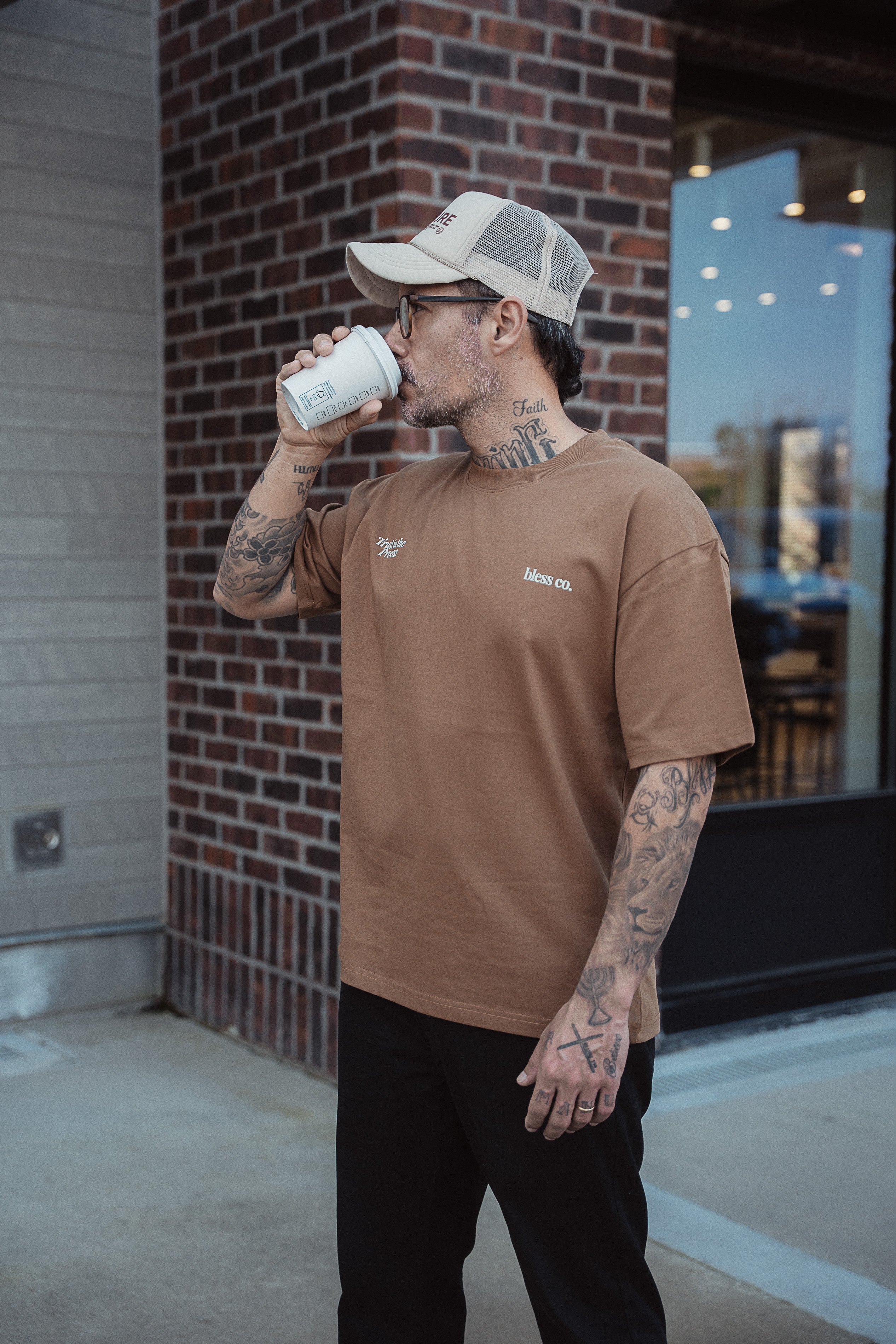 Trust the Process Brown Oversized Tee lifestyle
