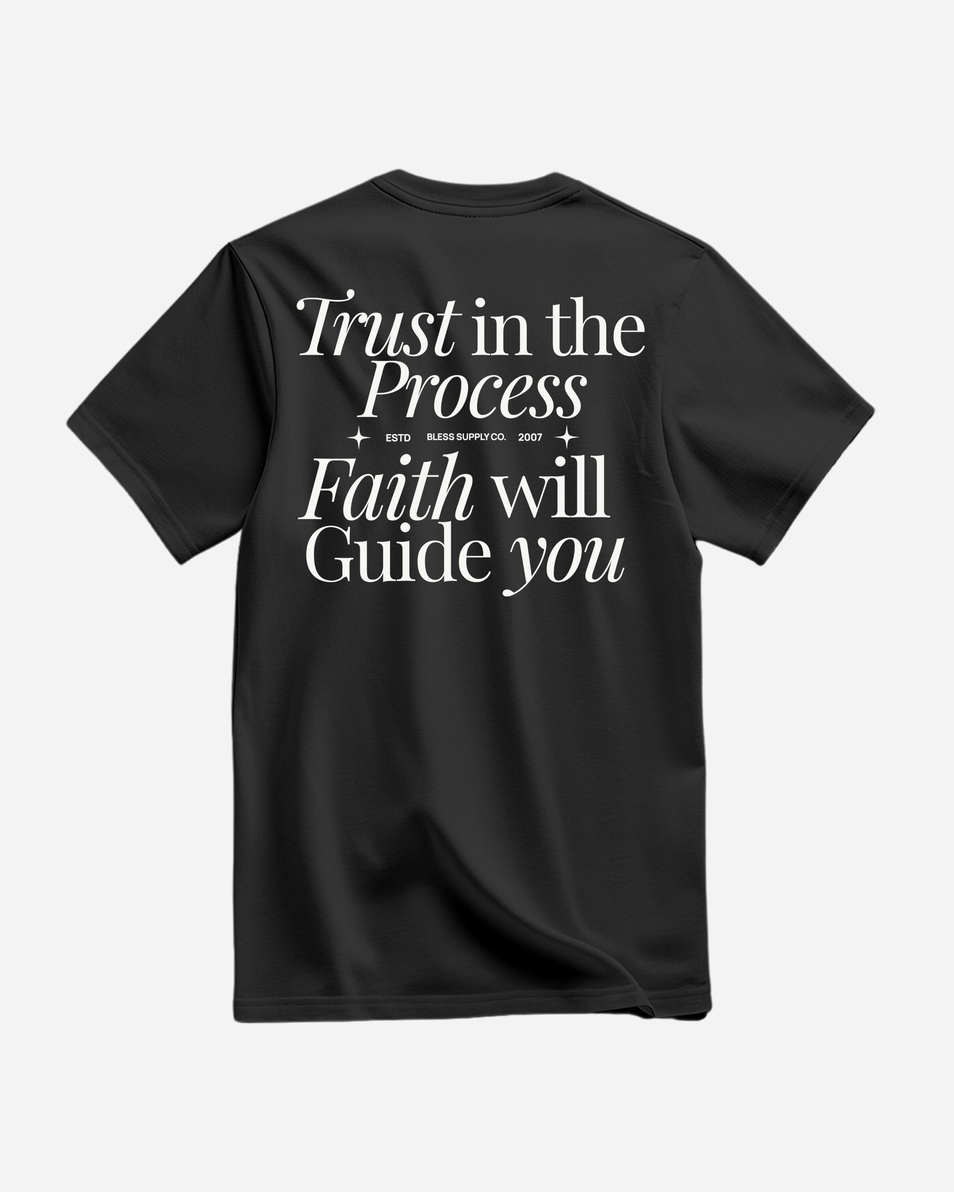 Trust in the Process Black Tee back