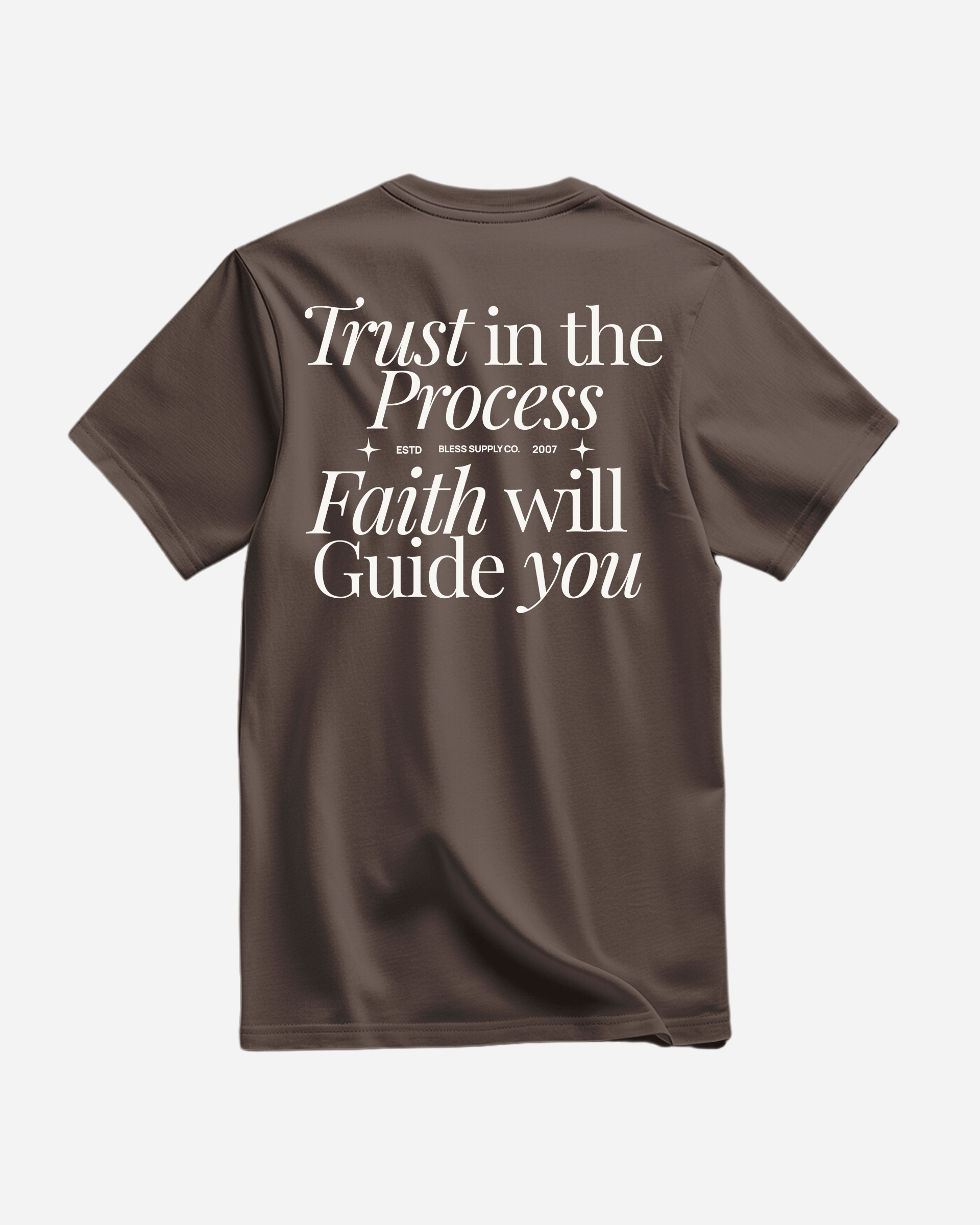 Trust in the Process Brown Tee front