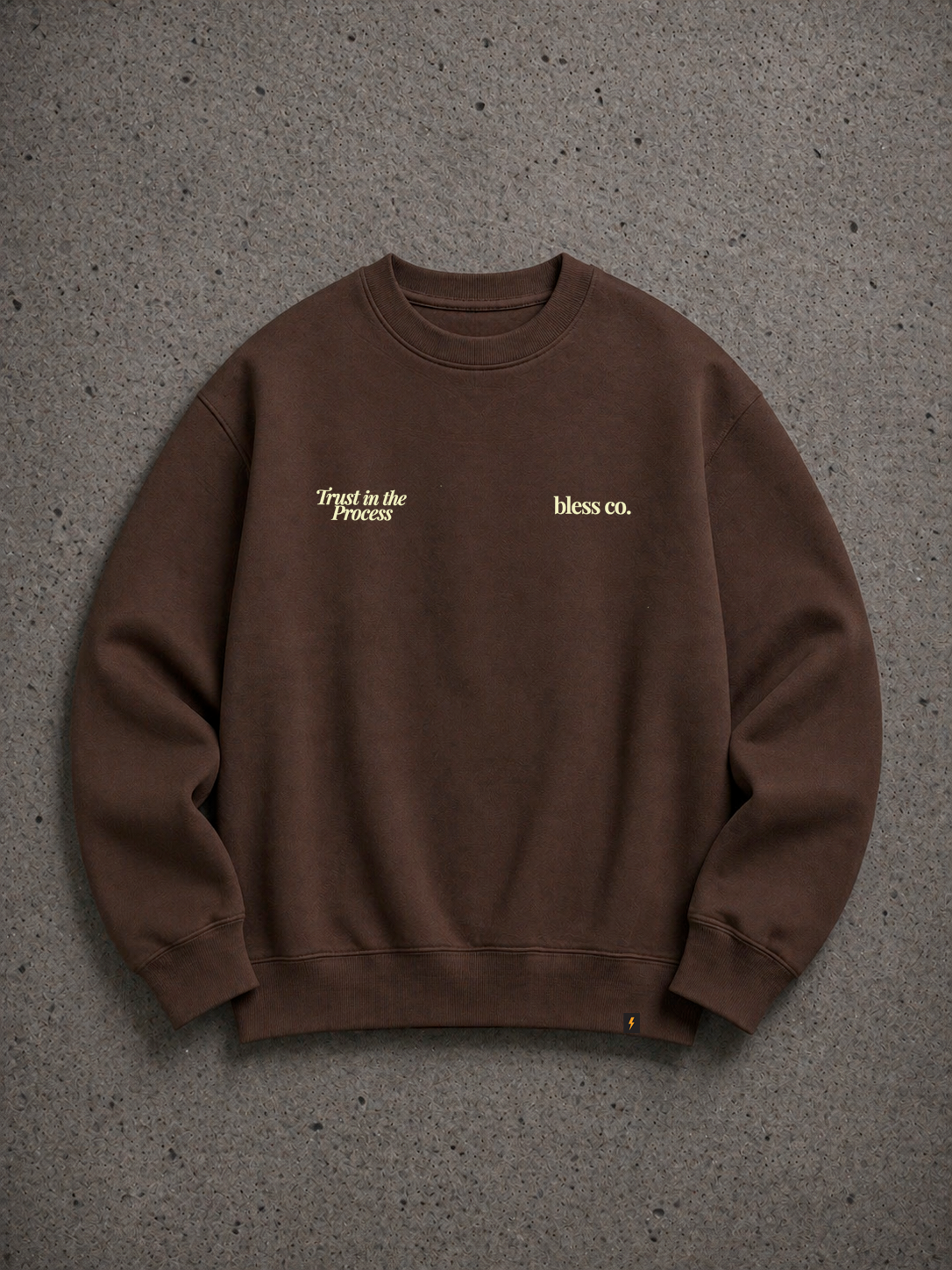 Bless Trust the Process Crewneck Sweatshirt Brown front