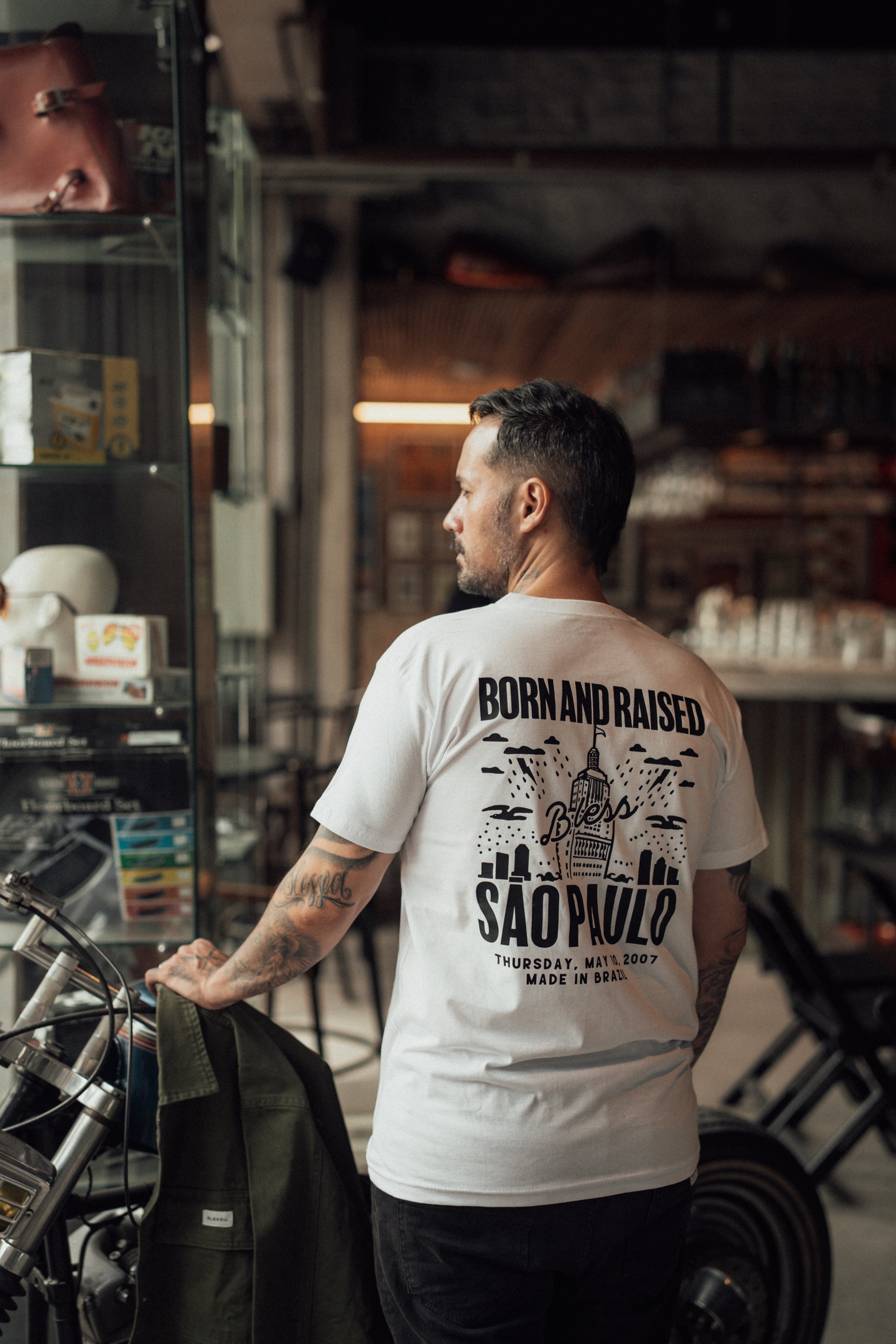 Born & Raised White Tee back