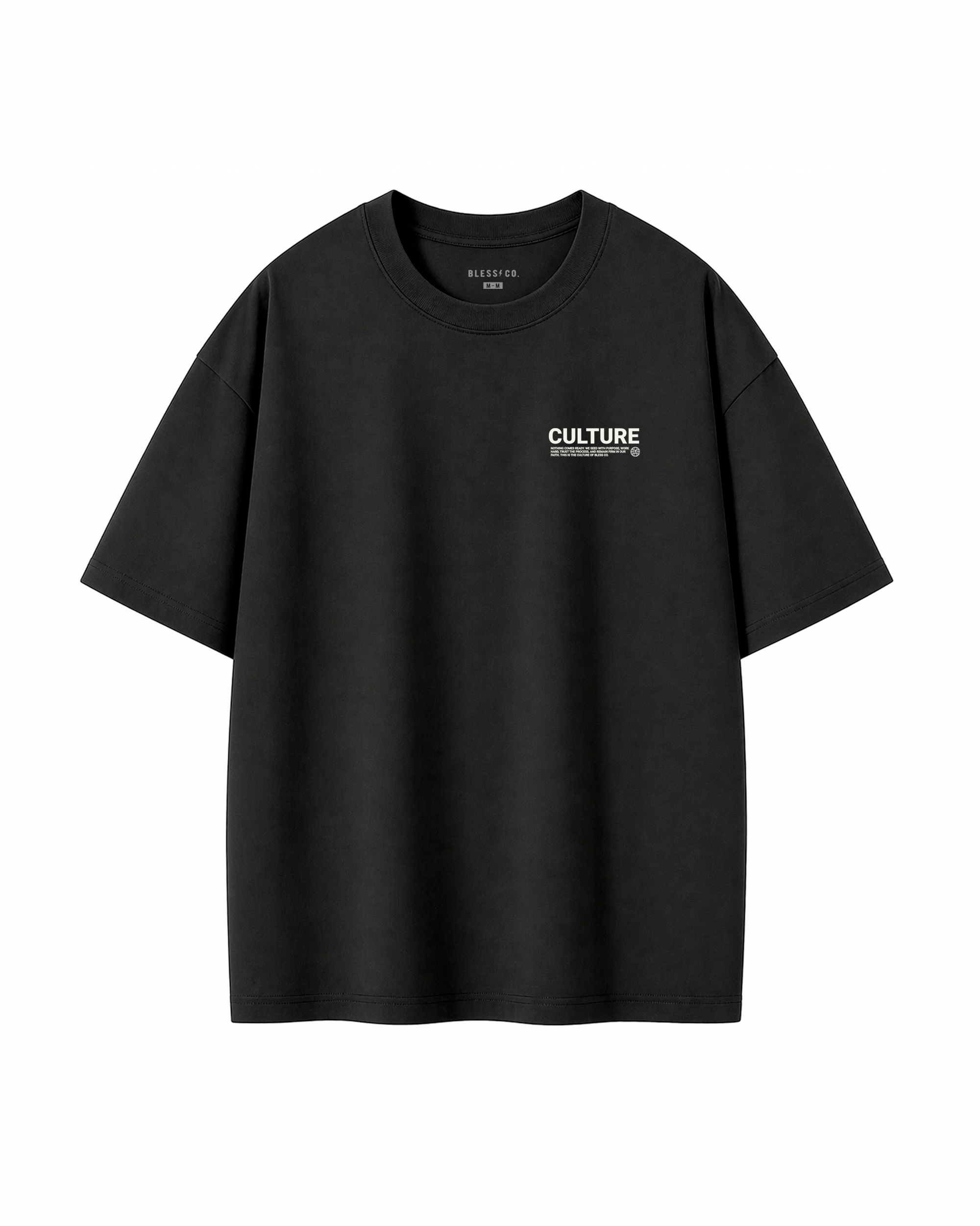 Culture Black Oversized Tee front