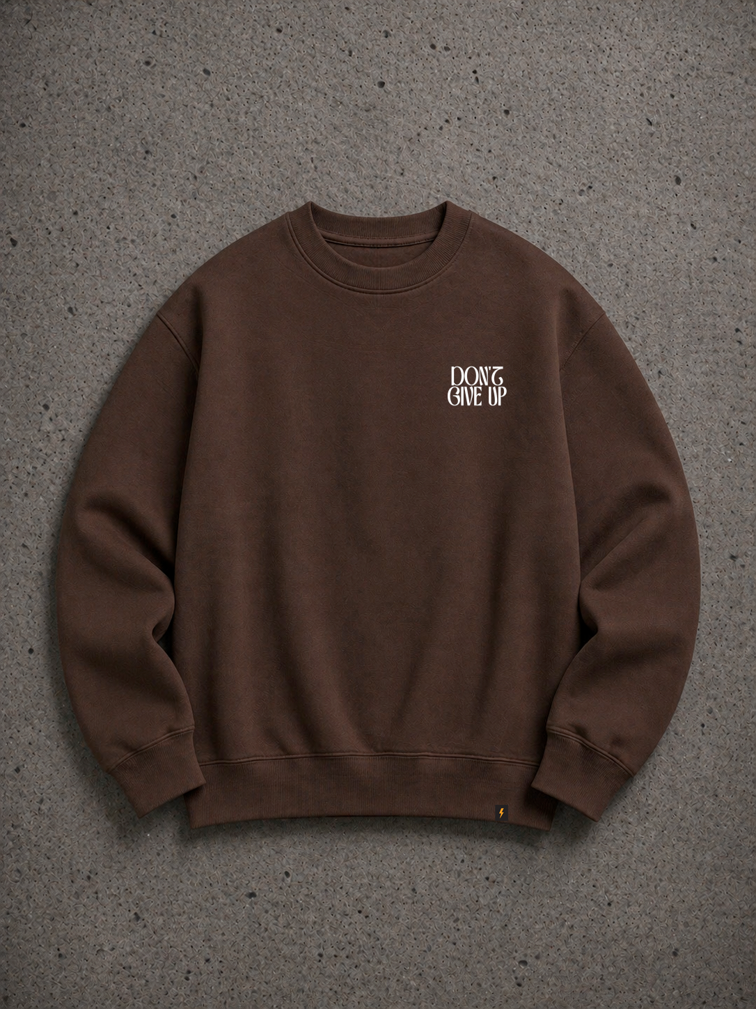 Bless Don't Give Up Crewneck Sweatshirt Brown front