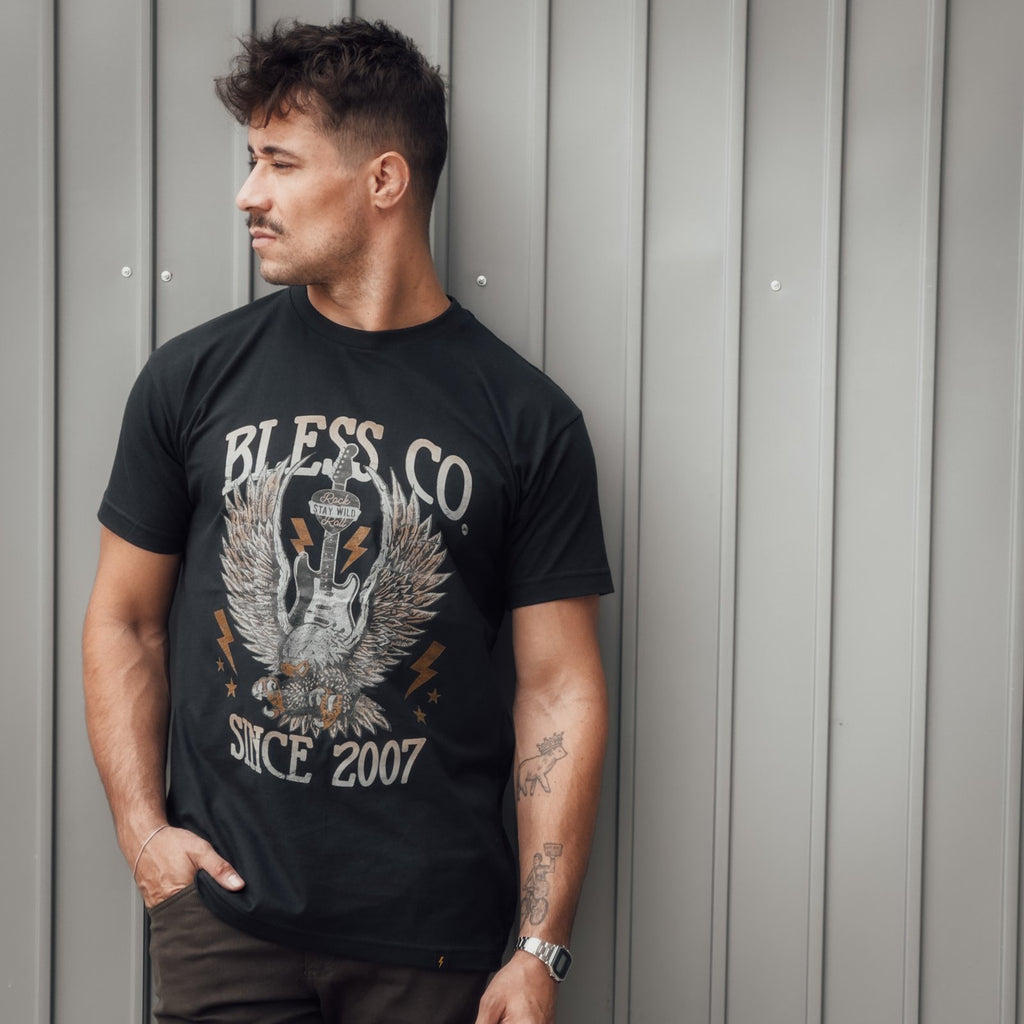CAMISETA BLESS EAGLE ROCK BLACK
