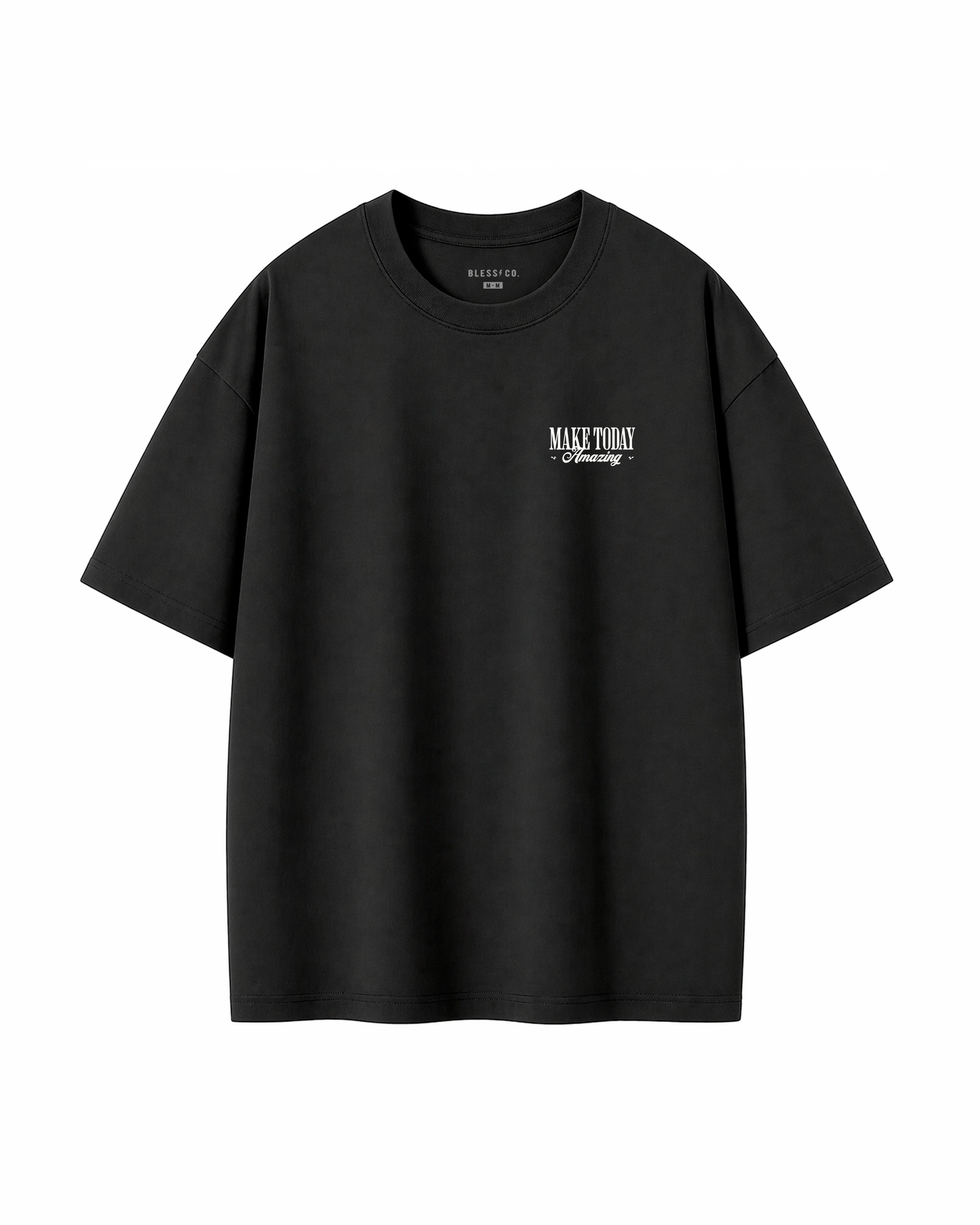 Make Today Black Oversized Tee front