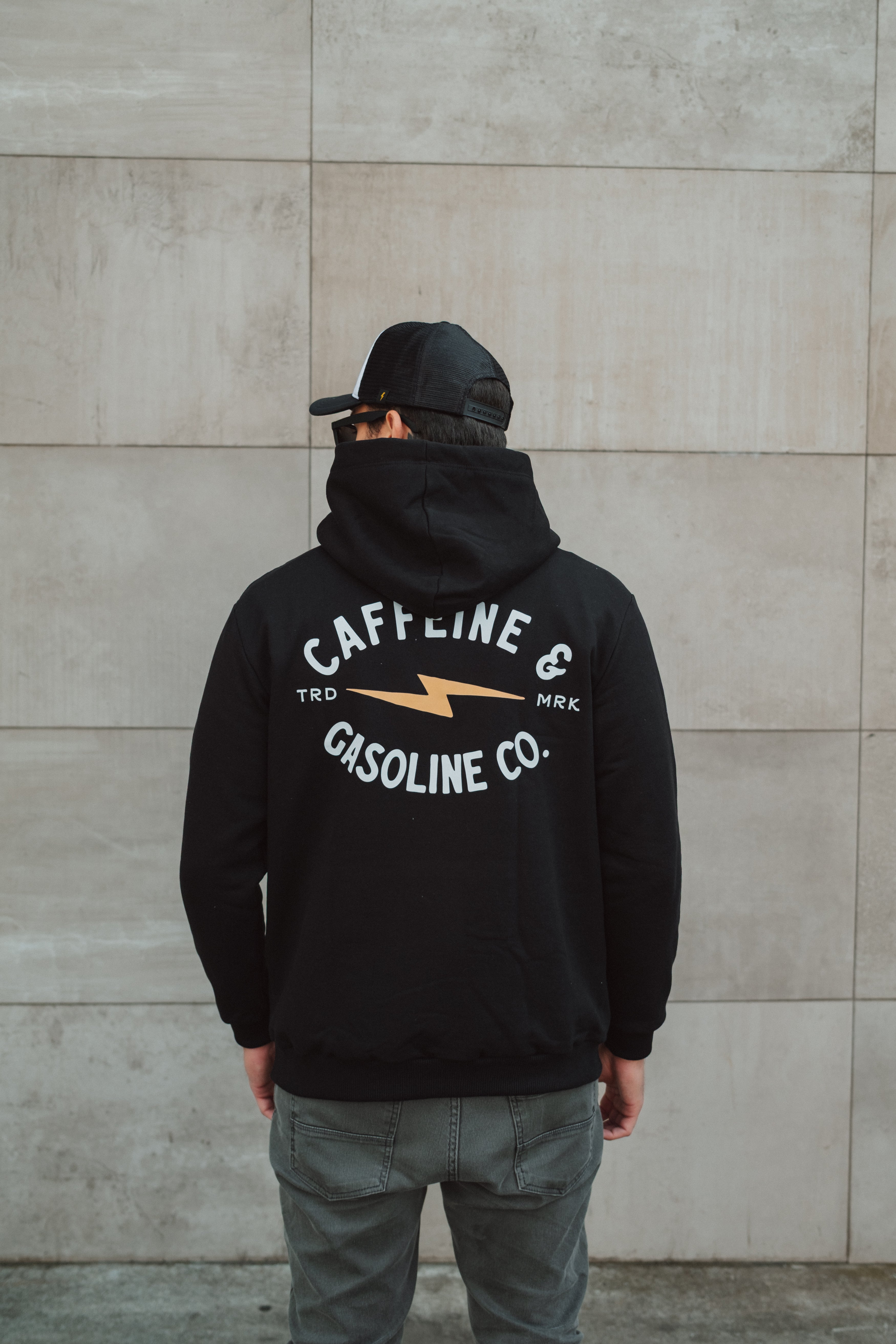 Caffeine Bolt Black Hoodie back
