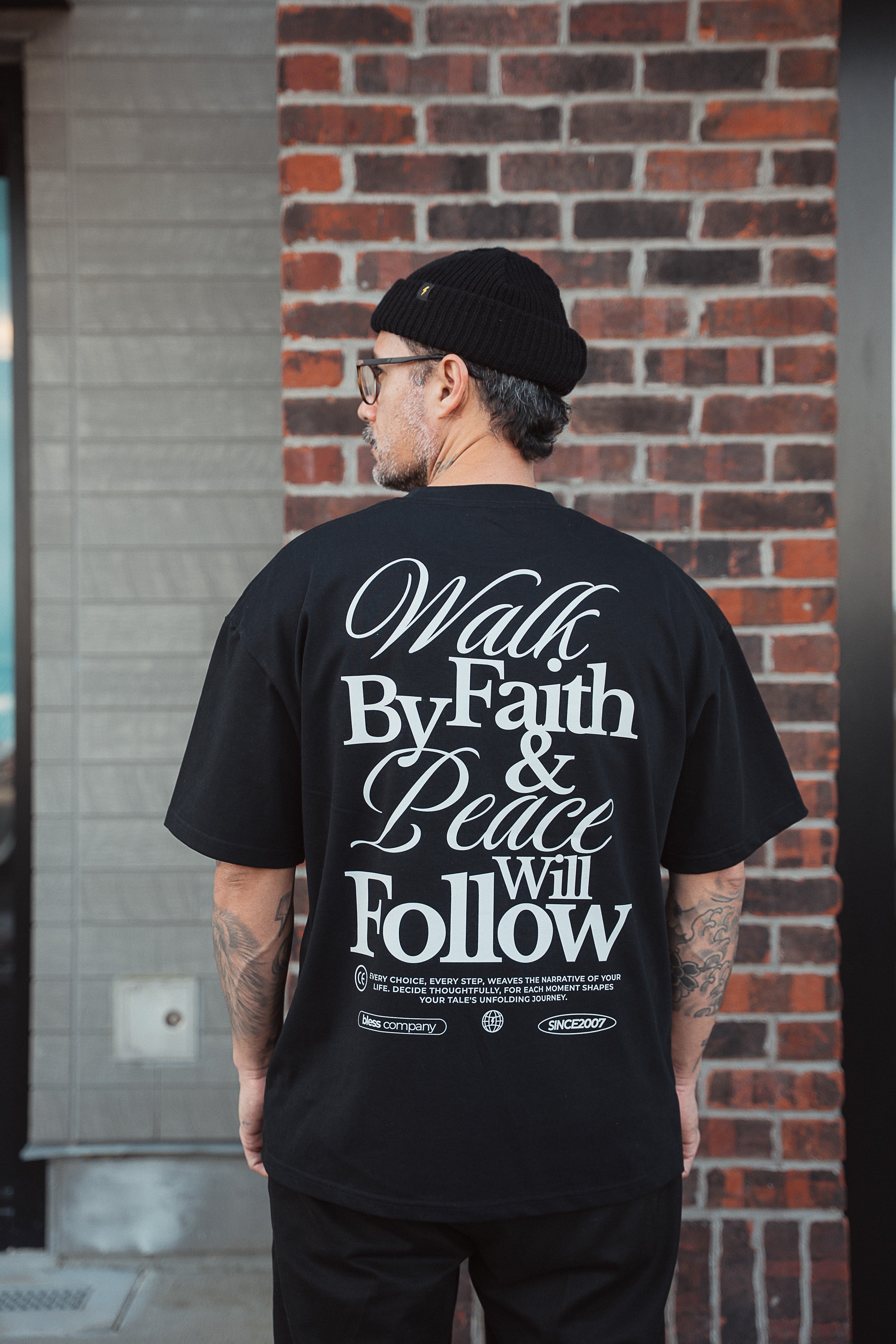 Walk by Faith Black Oversized Tee lifestyle back