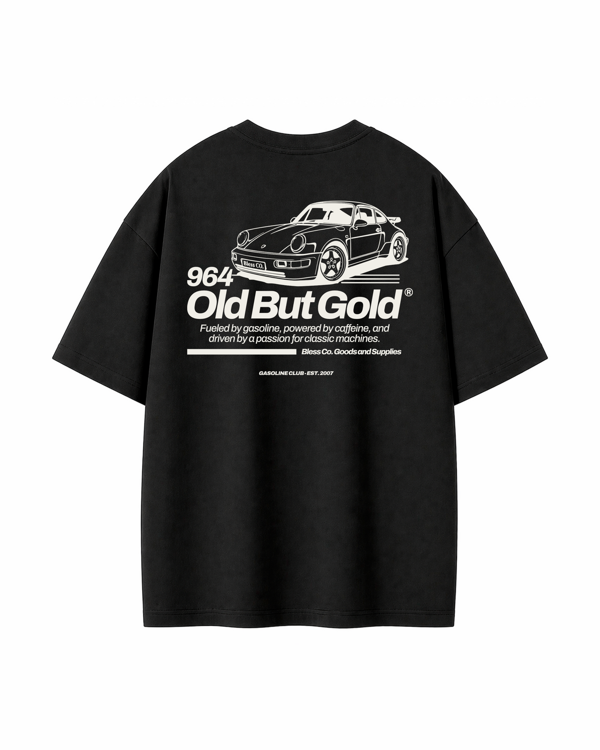 Porsche 964 Black Oversized Tee back