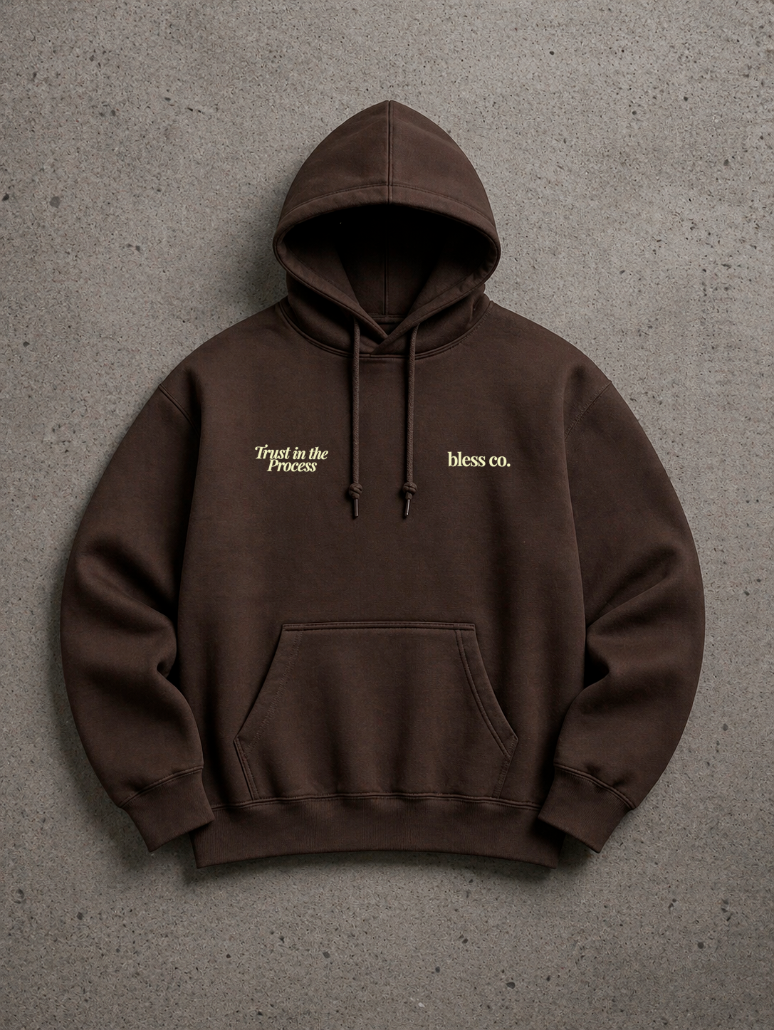 Trust the Process Brown Hoodie front